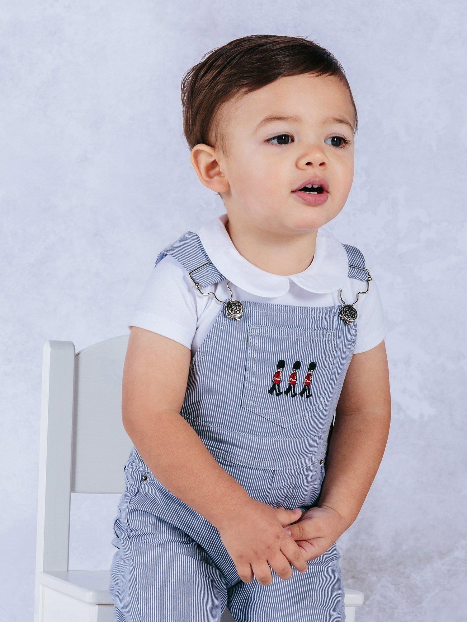 Trotters Baby Toby Dungarees, Blue