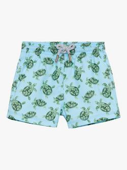 Trotters Baby Turtle Swim Shorts, Blue, Blue