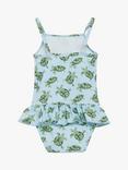 Trotters Baby Turtle Peplum Swimsuit, Blue