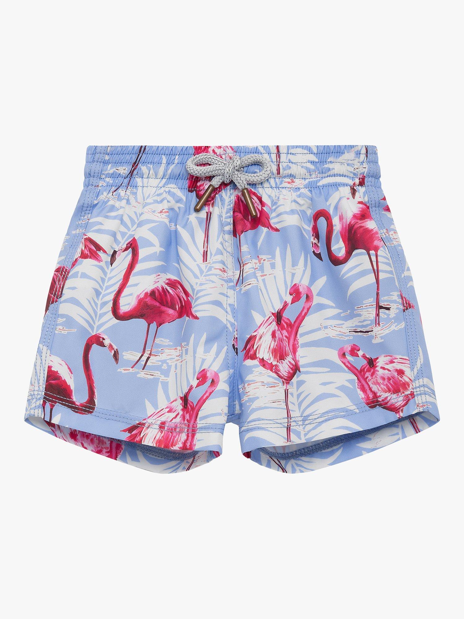 Trotters Baby Flamingo Swim Shorts, Blue