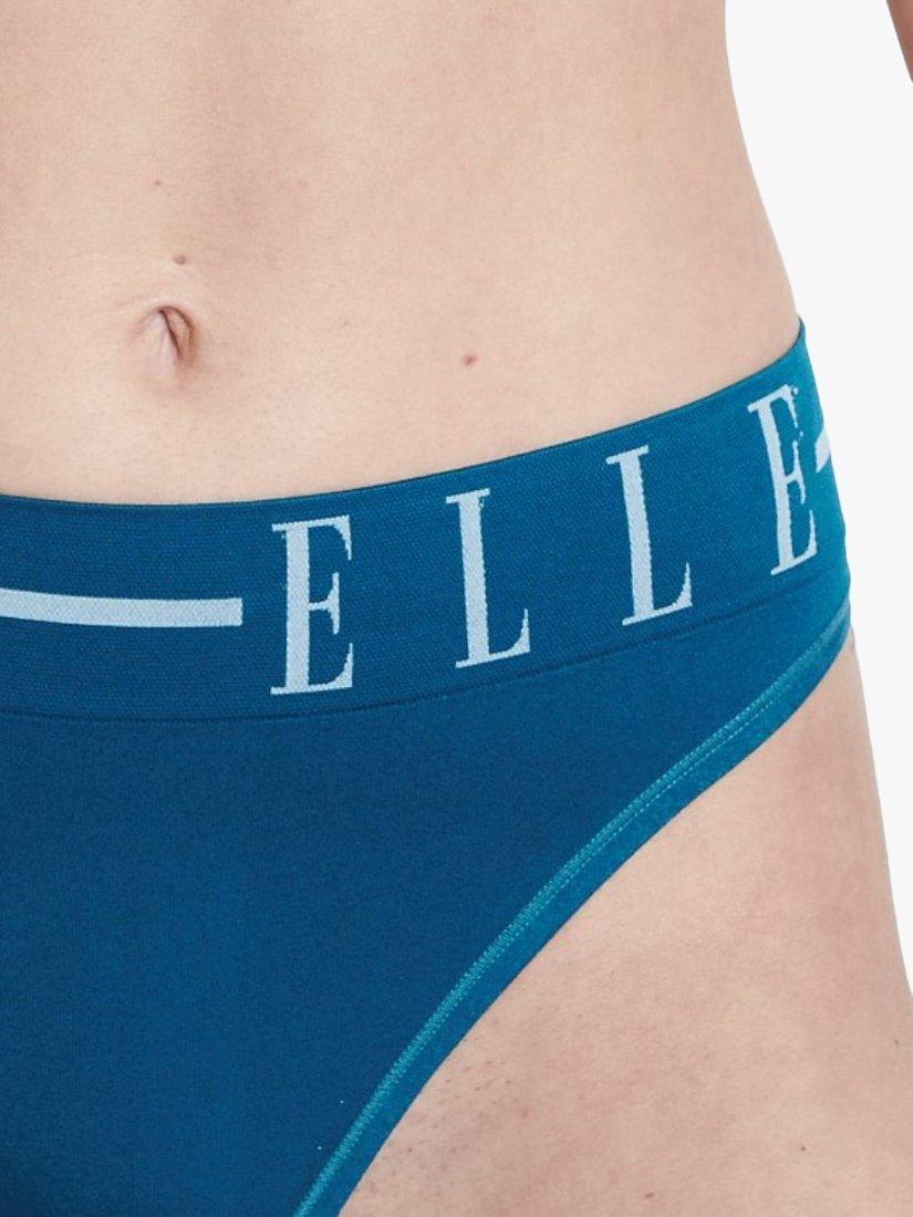 Product image 5 of 5, which shows ELLE Headline Seamless Thong, Blue Coral, M