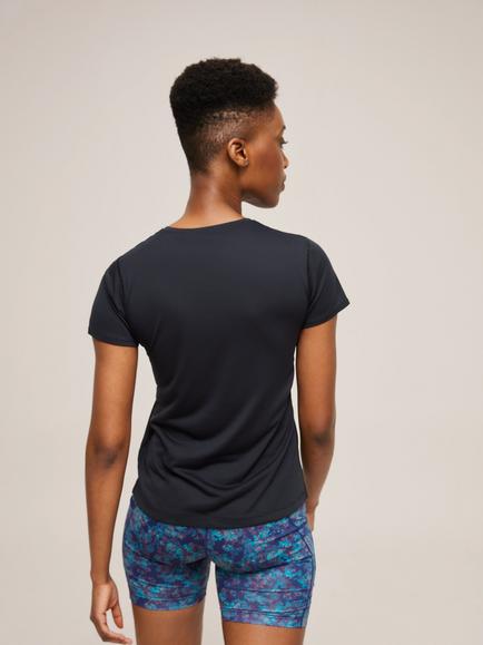 Ronhill Core Short Sleeve Running Top - view 2, Black/Bright White