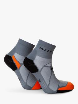 Hilly Marathon Fresh Ankle Running Socks - view 2, Granite/Orange