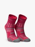 Hilly Twin Skin Ankle Running Socks, Magenta/Grey Marl