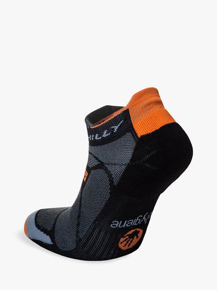 Hilly Marathon Fresh Running Socks, Black/Grey