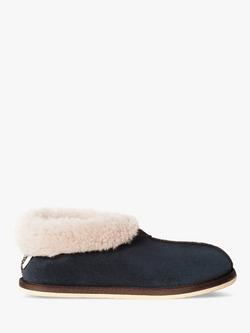 Celtic & Co. Sheepskin Bootee Slippers, Navy