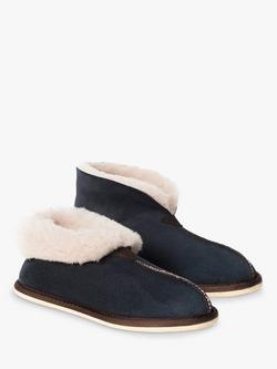 Celtic & Co. Sheepskin Bootee Slippers - view 2, Navy