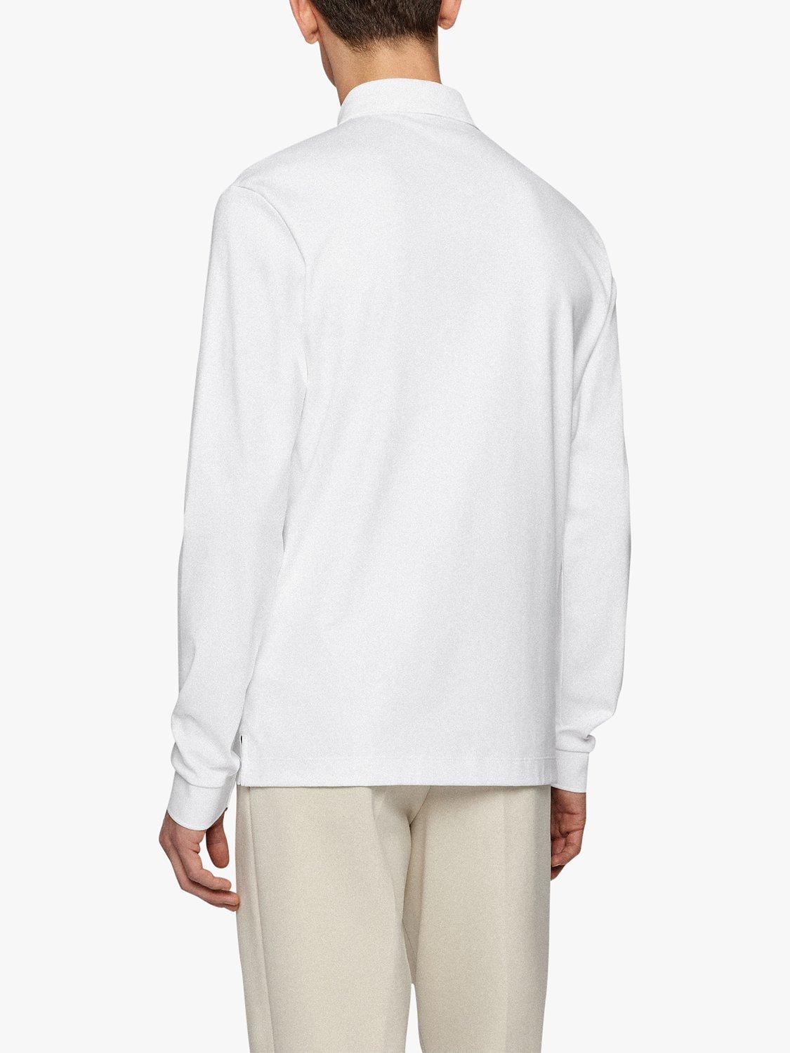 Product image 2 of 5, which shows Hugo Boss Pado Long Sleeve Polo Top, White, S