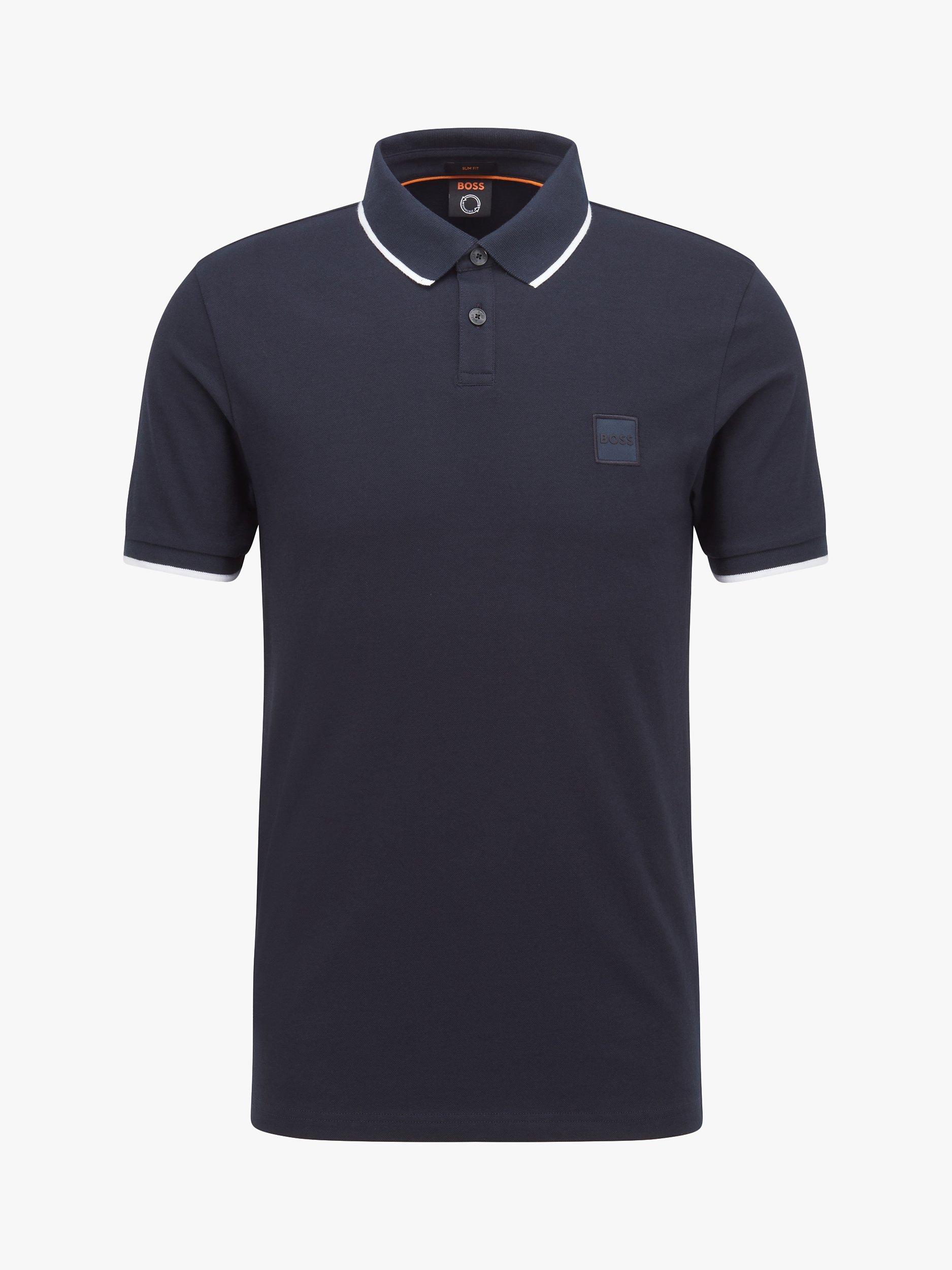 BOSS Passertip Slim Fit Polo Shirt, Dark Blue