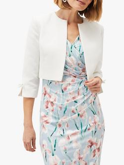 Phase Eight Zoelle Bow Detail Cuff Jacket, Ivory