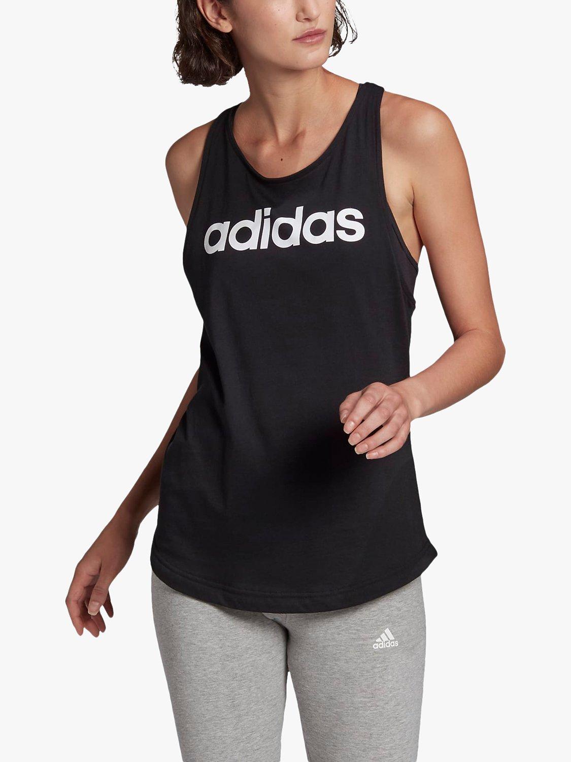 adidas Essentials Loose Logo Gym Vest, Black, XS