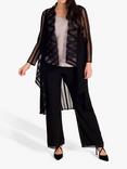 chesca Long Mesh Waterfall Jacket, Black