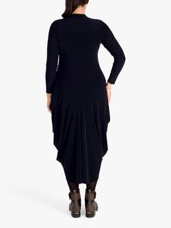 chesca Placket Midi Jersey Dress - view 2, Navy