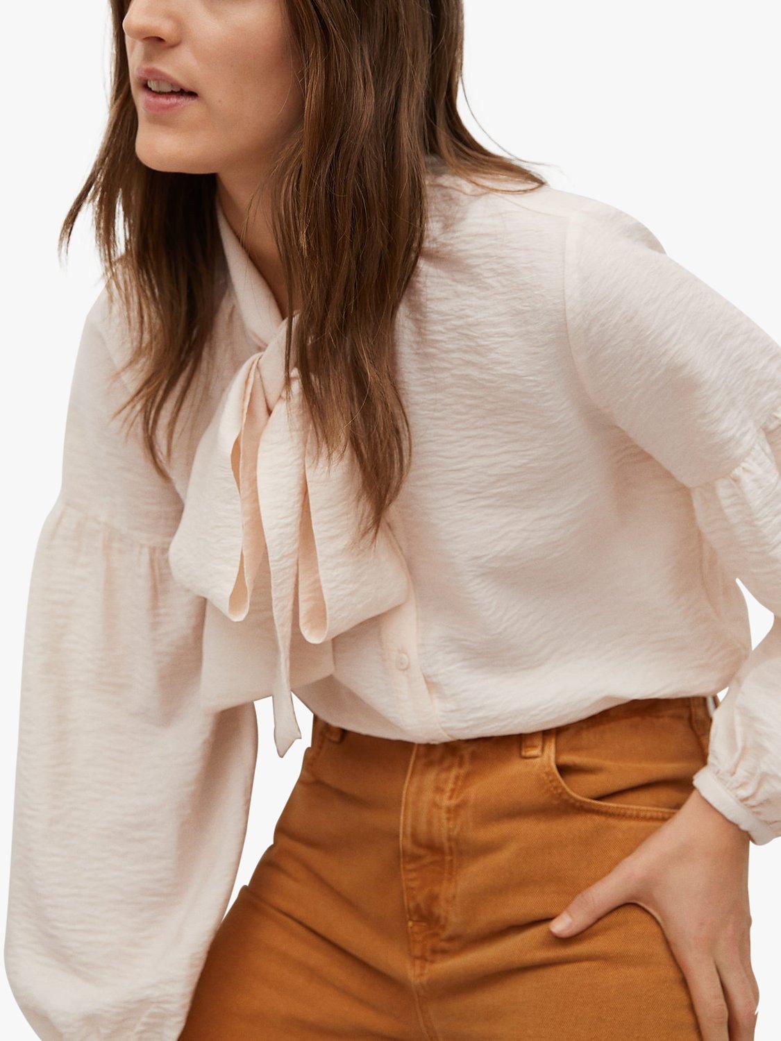 Mango Tie Neck Blouse