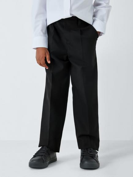 John Lewis Adjustable Waist Boys' School Trousers, Pack of 2, Black