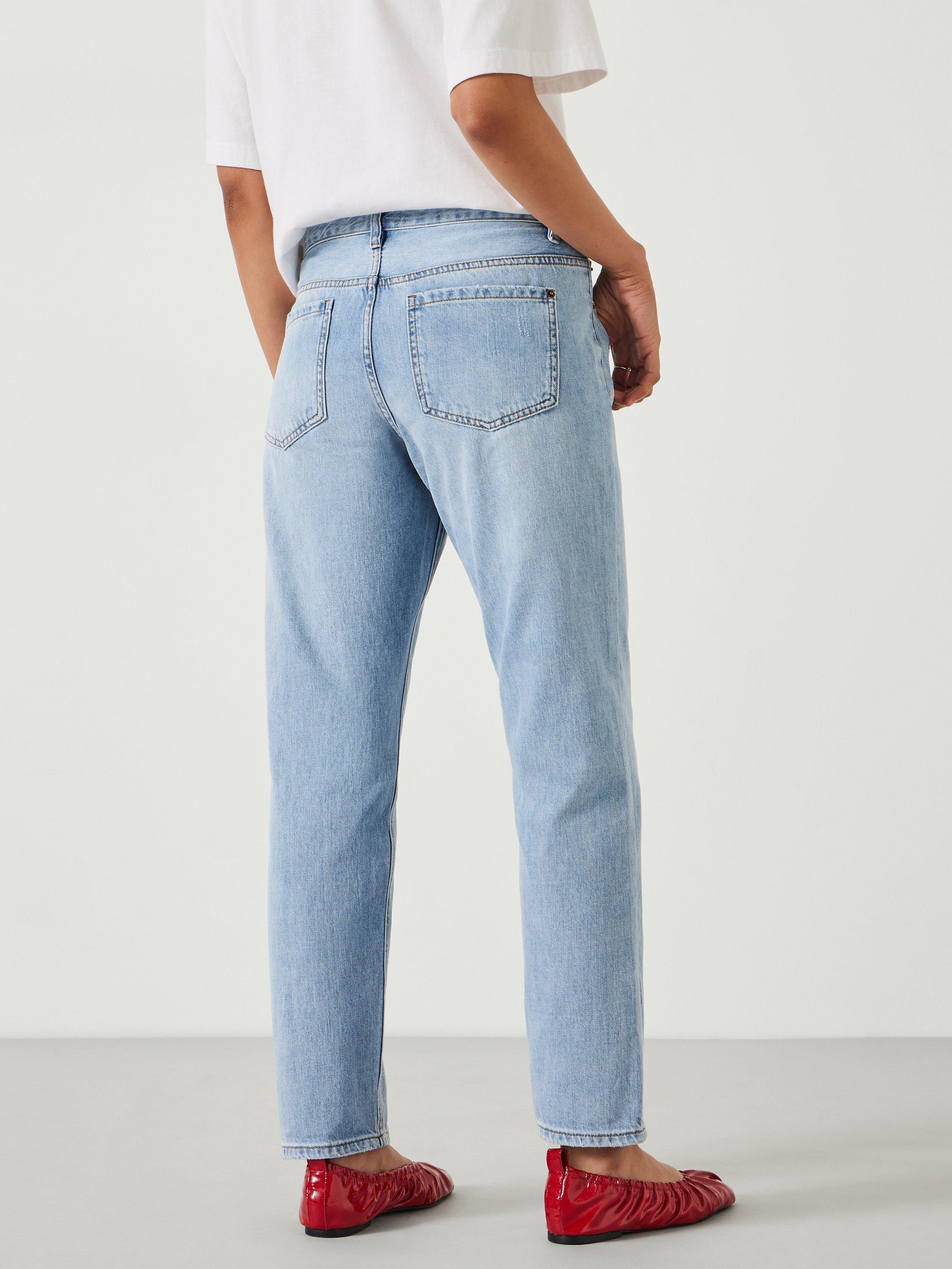 HUSH Boyfriend Straight Fit Jeans, Pale Blue, 4