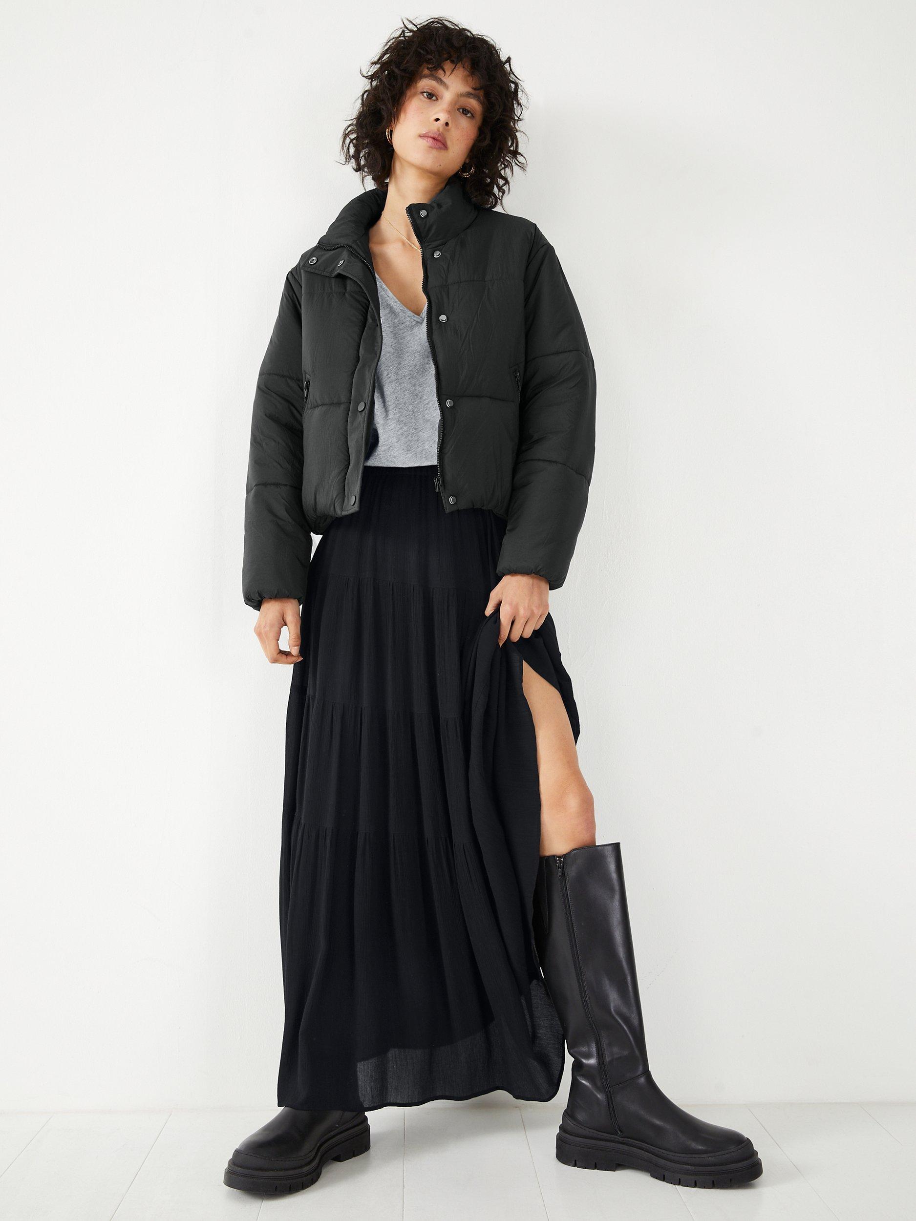 HUSH Branwen Textured Maxi Skirt, Black