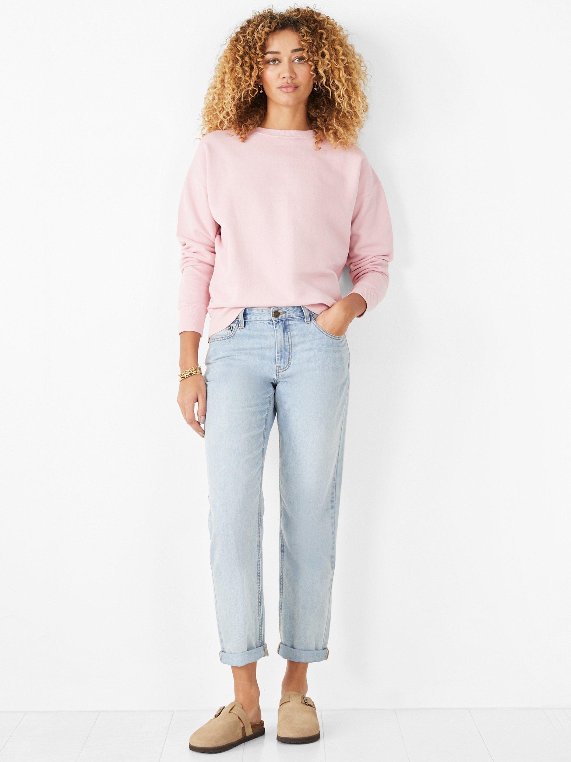 HUSH Rae Washed Relaxed Fit Organic Cotton Sweatshirt, Cameo Pink