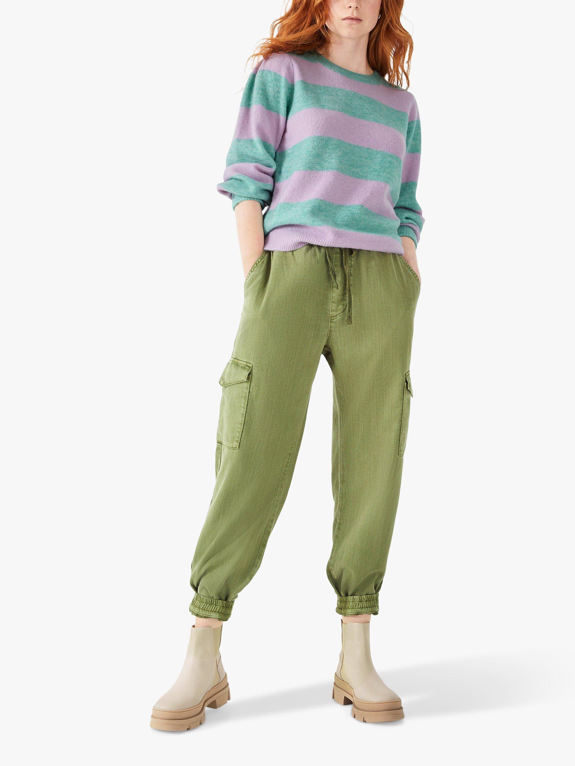 HUSH Washed Cargo Trousers, Light Khaki