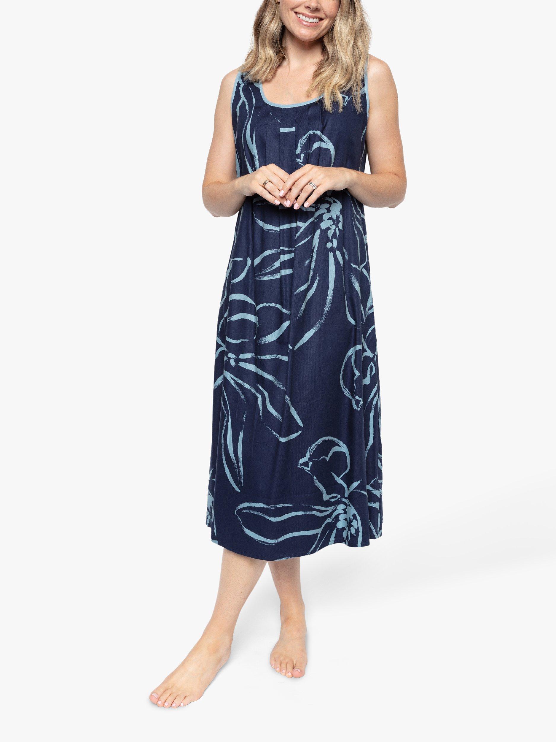 Product image 1 of 3, which shows Cyberjammies Emma Floral Print Nightdress, Blue, 8