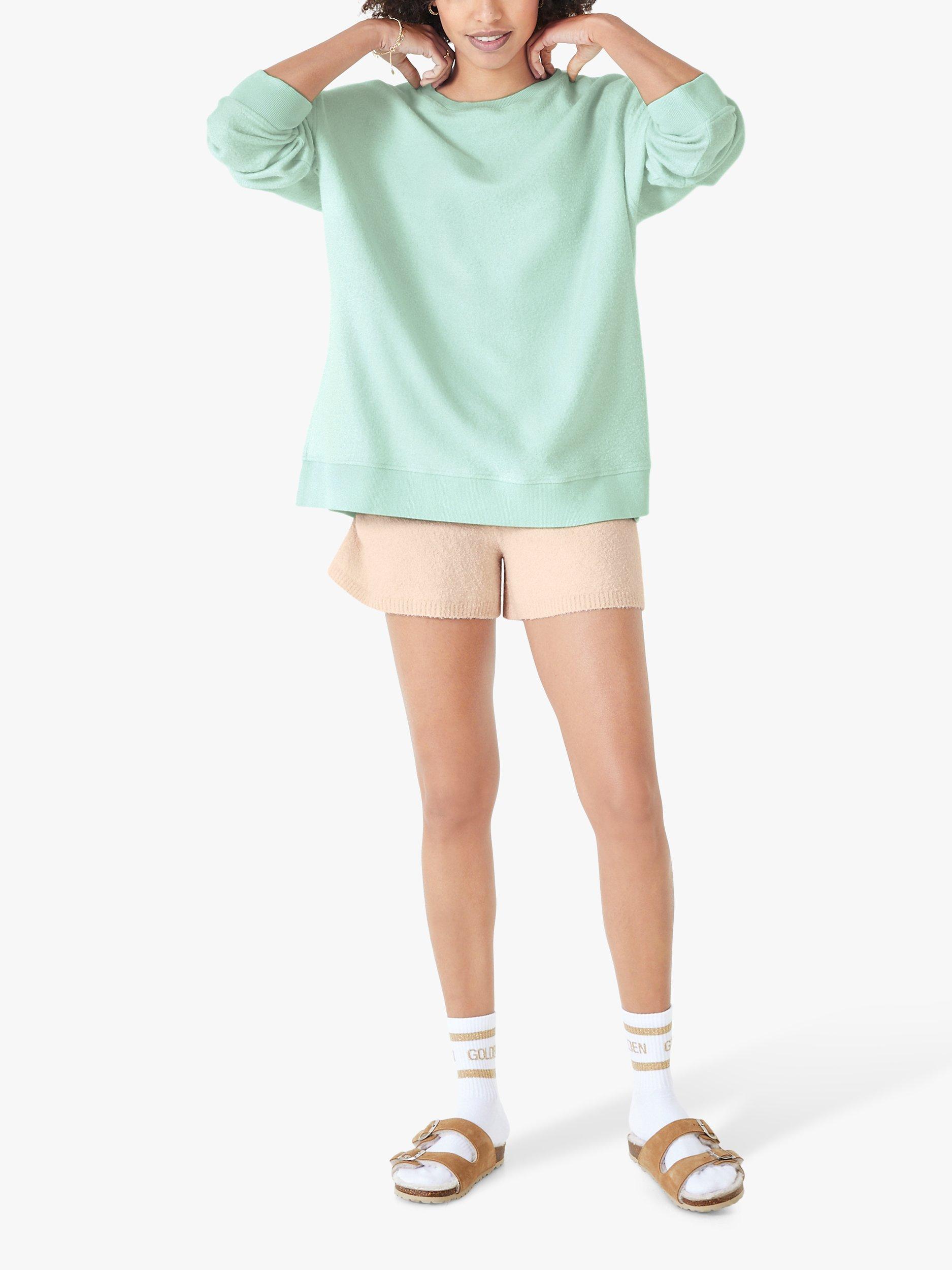 HUSH Organic Cotton Mia Oversized Lounge Sweatshirt, Duck Egg Grey