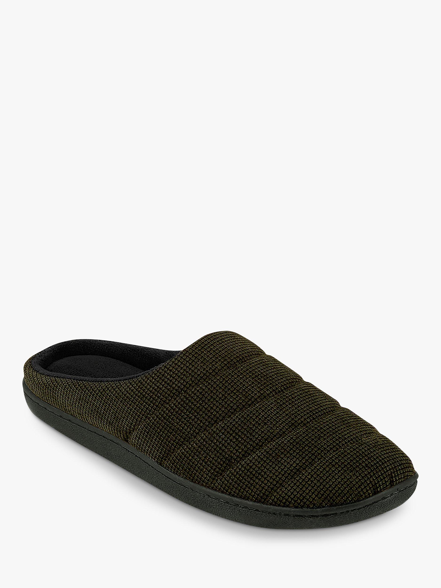 totes Isotoner Textured Cord Stitched Mule Slippers, Khaki