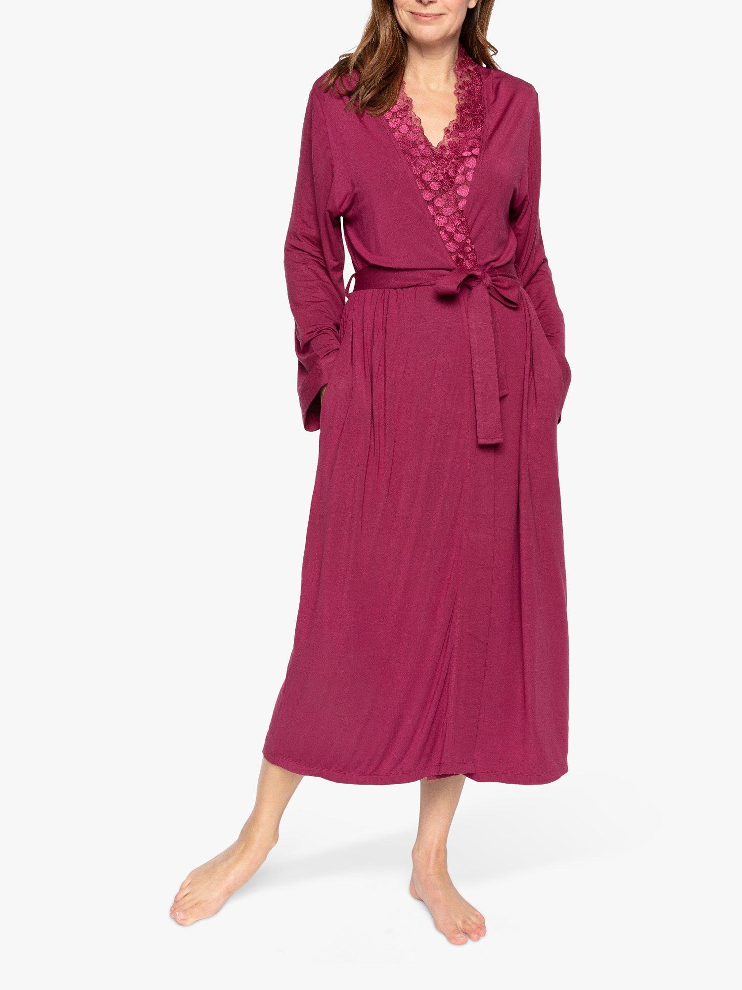 Product image 1 of 3, which shows Cyberjammies Katherine Jersey Dressing Gown, Magenta, 8