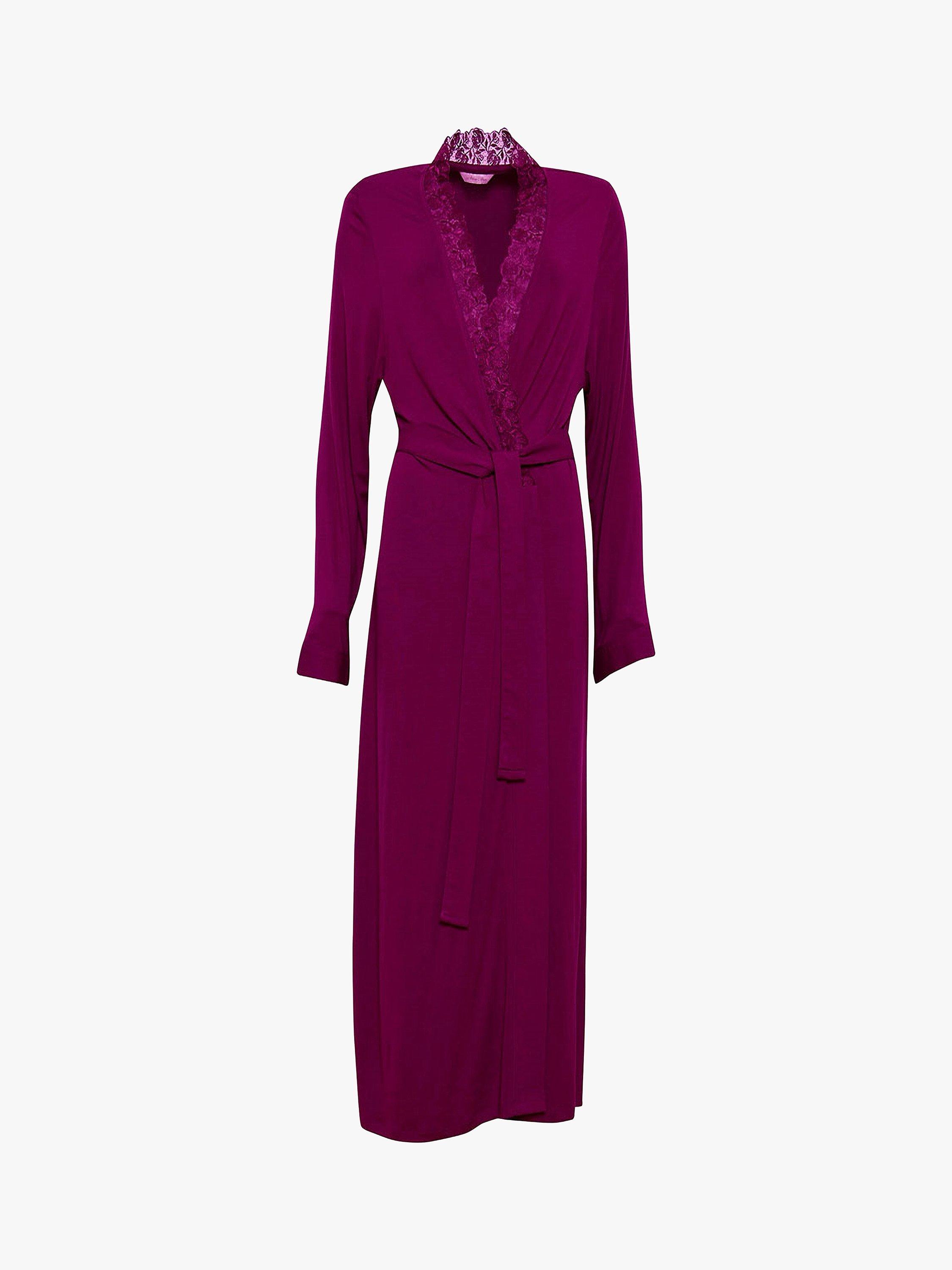 Product image 3 of 3, which shows Cyberjammies Katherine Jersey Dressing Gown, Magenta, 8