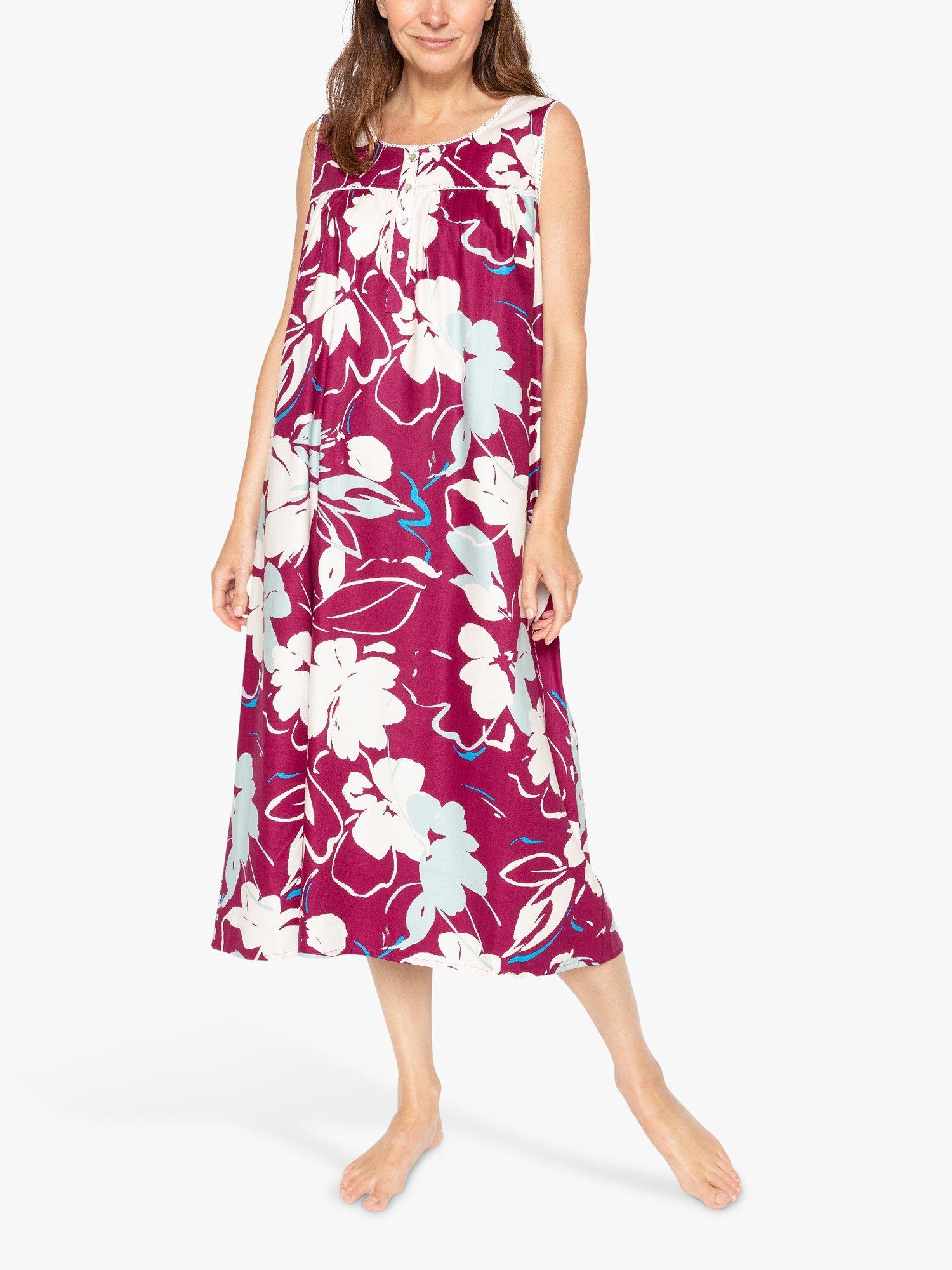 Product image 2 of 4, which shows Cyberjammies Katherine Floral Print Nightdress, Magenta, 8