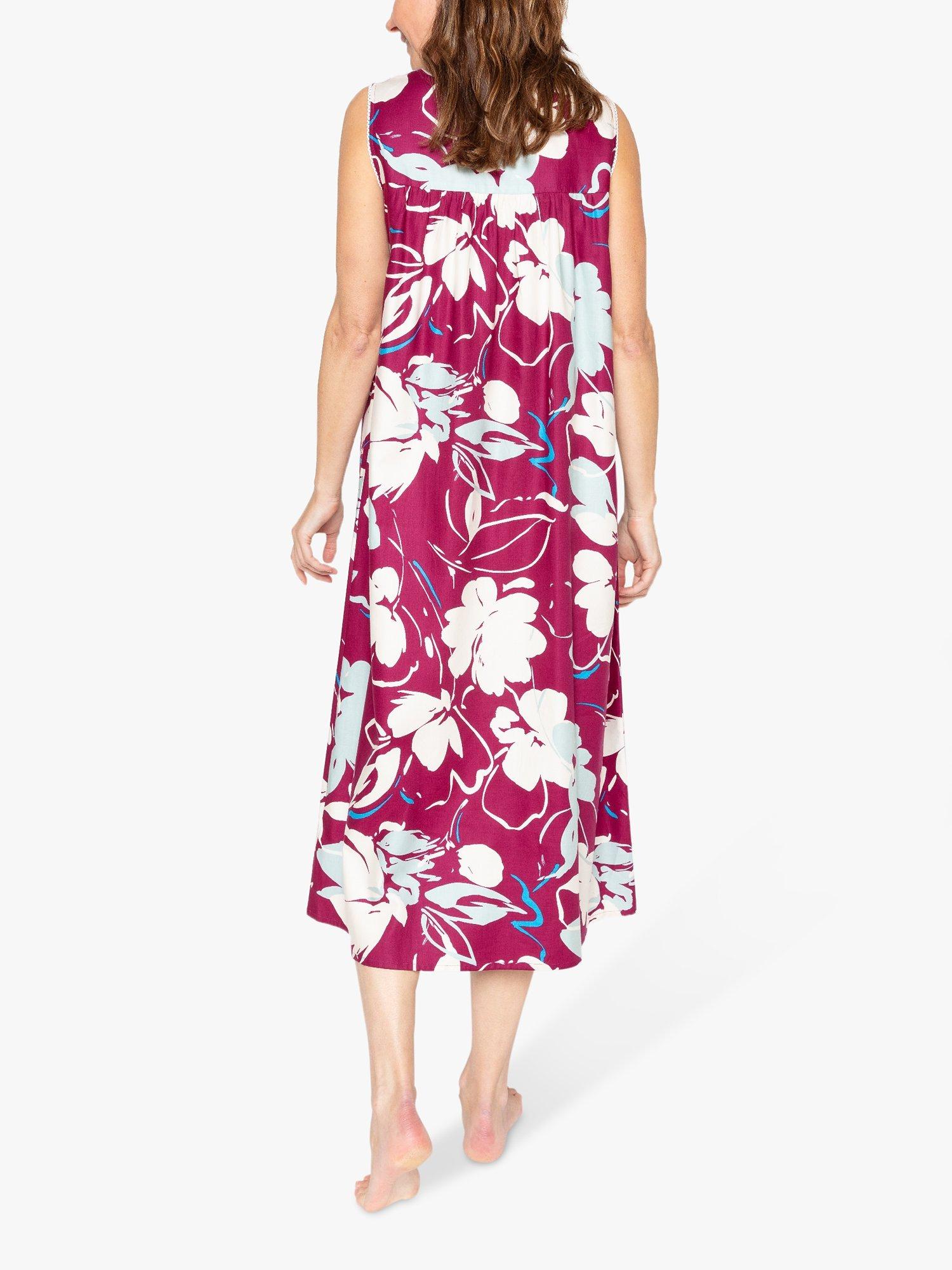 Product image 3 of 4, which shows Cyberjammies Katherine Floral Print Nightdress, Magenta, 8