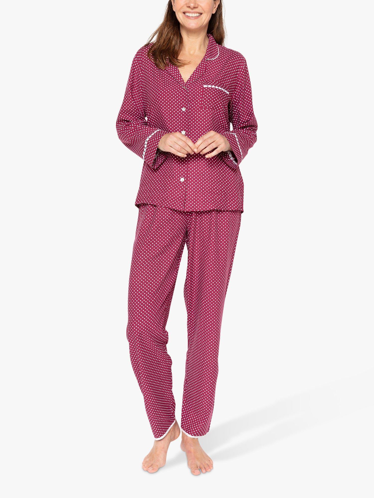 Product image 1 of 3, which shows Cyberjammies Katherine Spot Pyjamas, Magenta Mix, 8