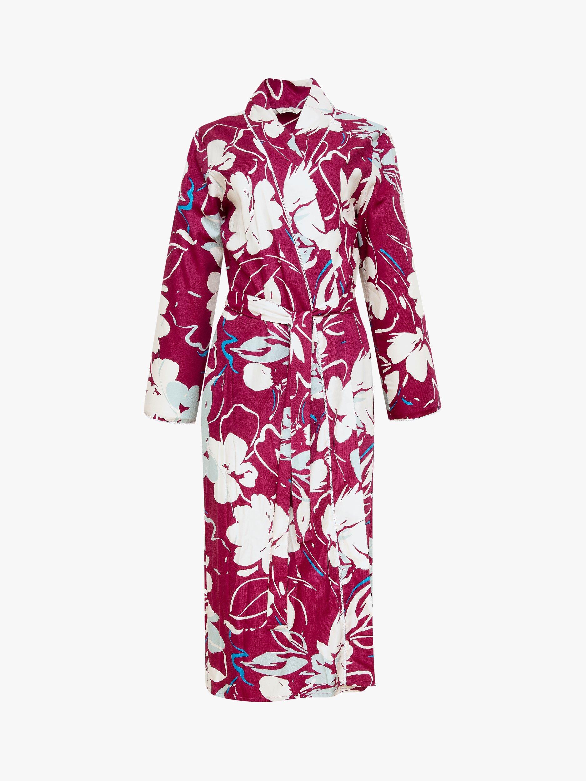 Product image 3 of 3, which shows Cyberjammies Katherine Floral Print Dressing Gown, Magenta, 8