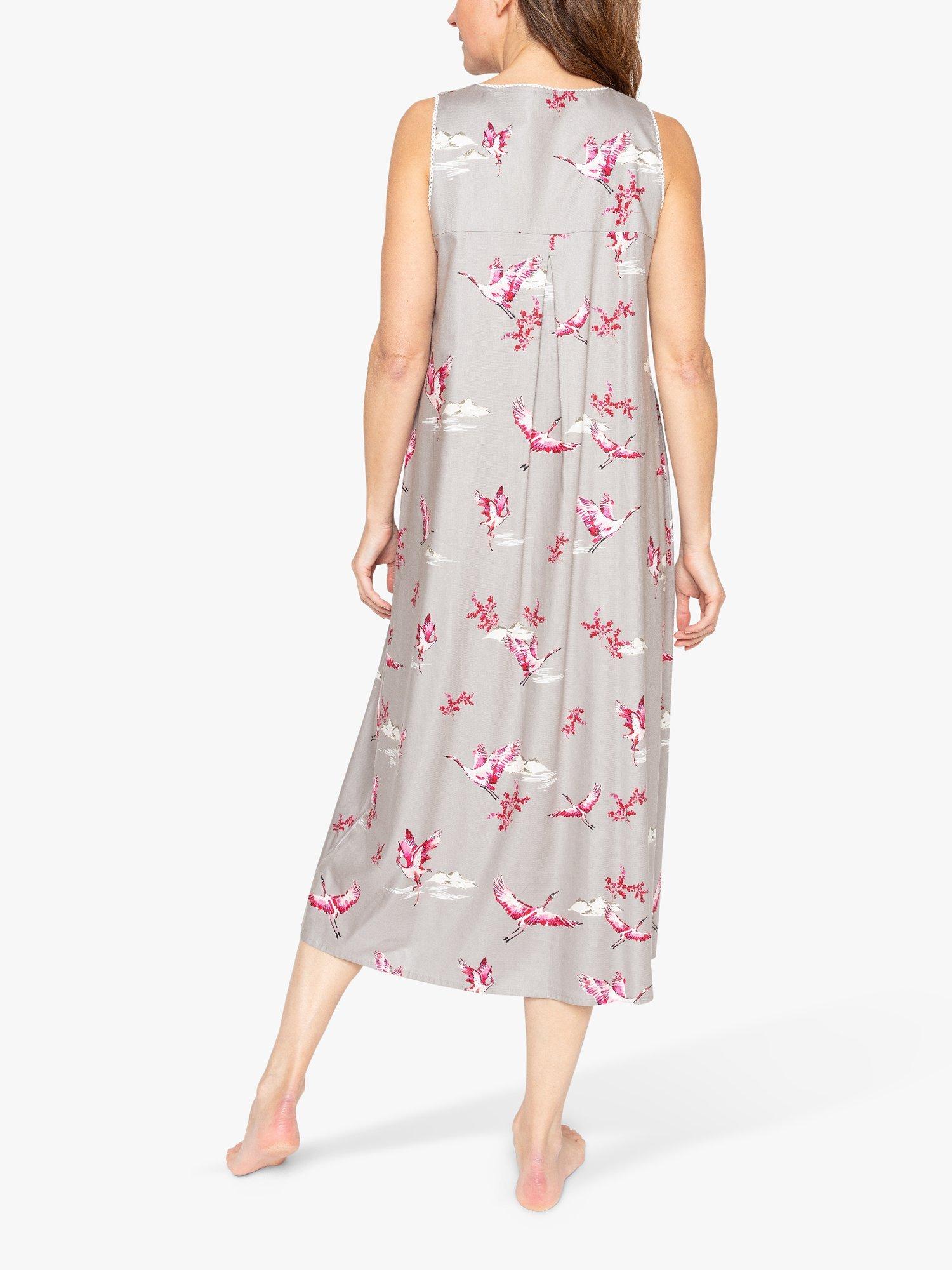 Product image 2 of 4, which shows Cyberjammies Katherine Bird Print Nightdress, Grey Mix, 8