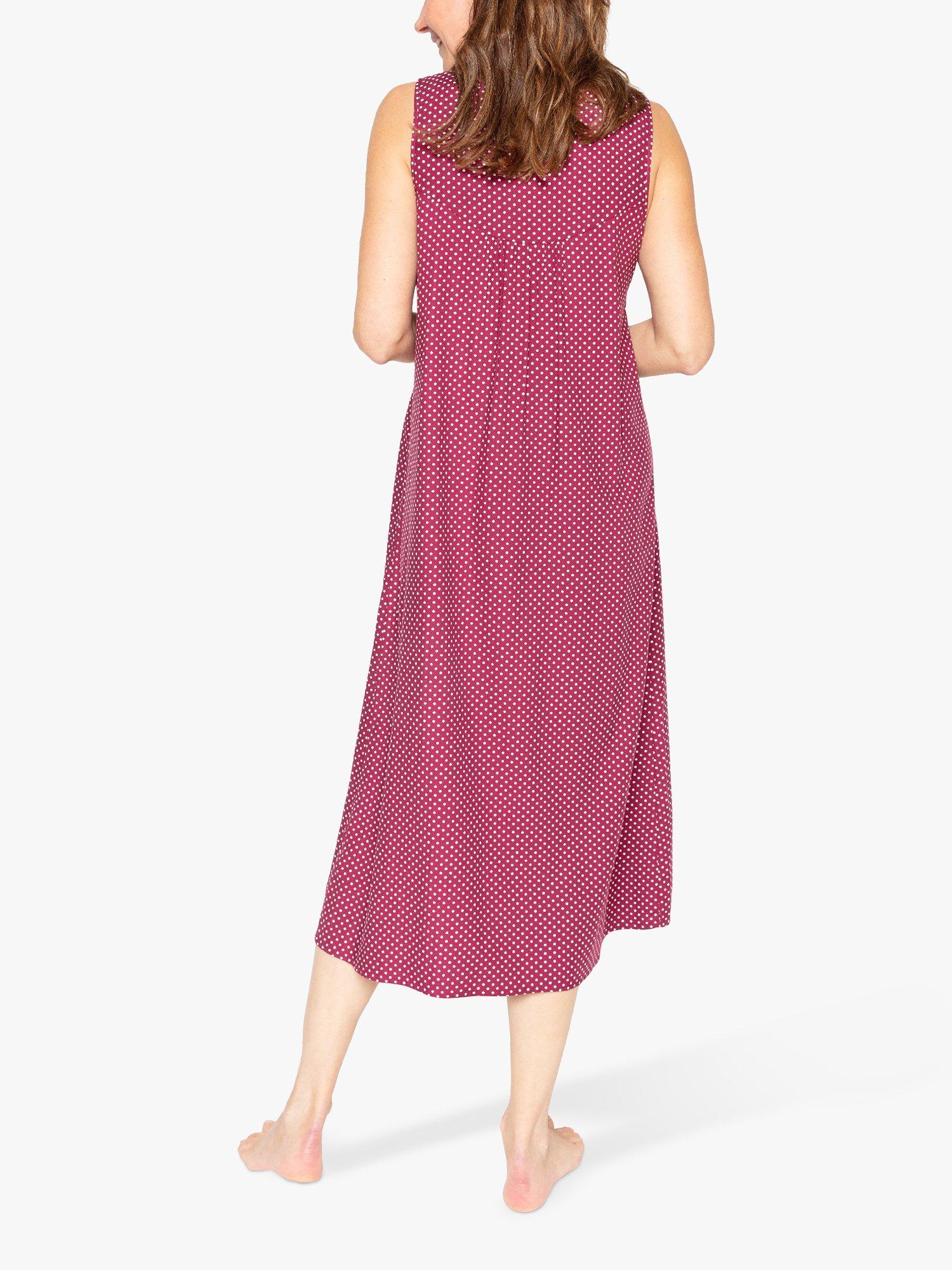 Product image 3 of 4, which shows Cyberjammies Katherine Spot Print Nightdress, Magenta, 8