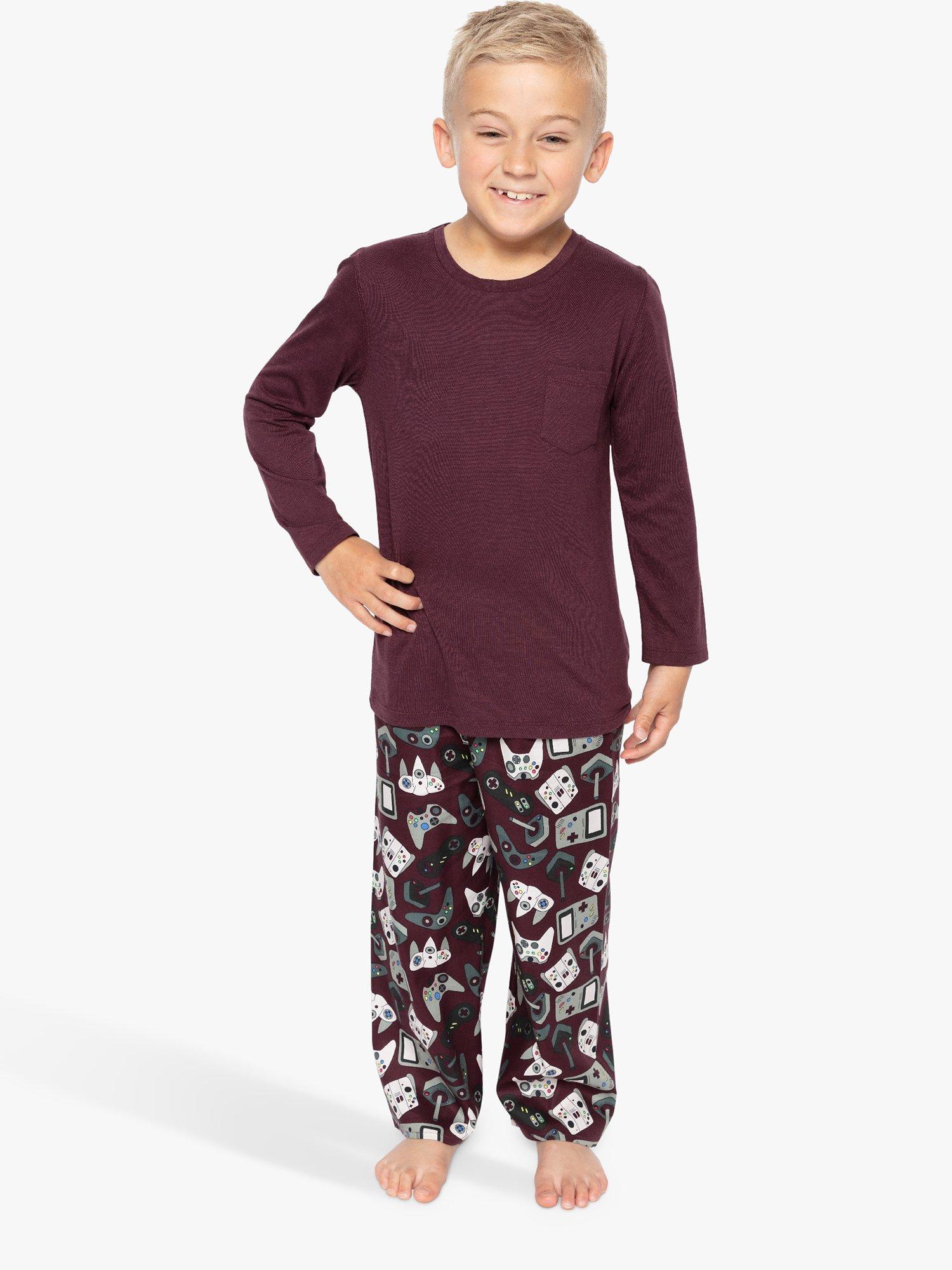 Cyberjammies Kids' Jack Gamer Print Pyjamas, Burgundy
