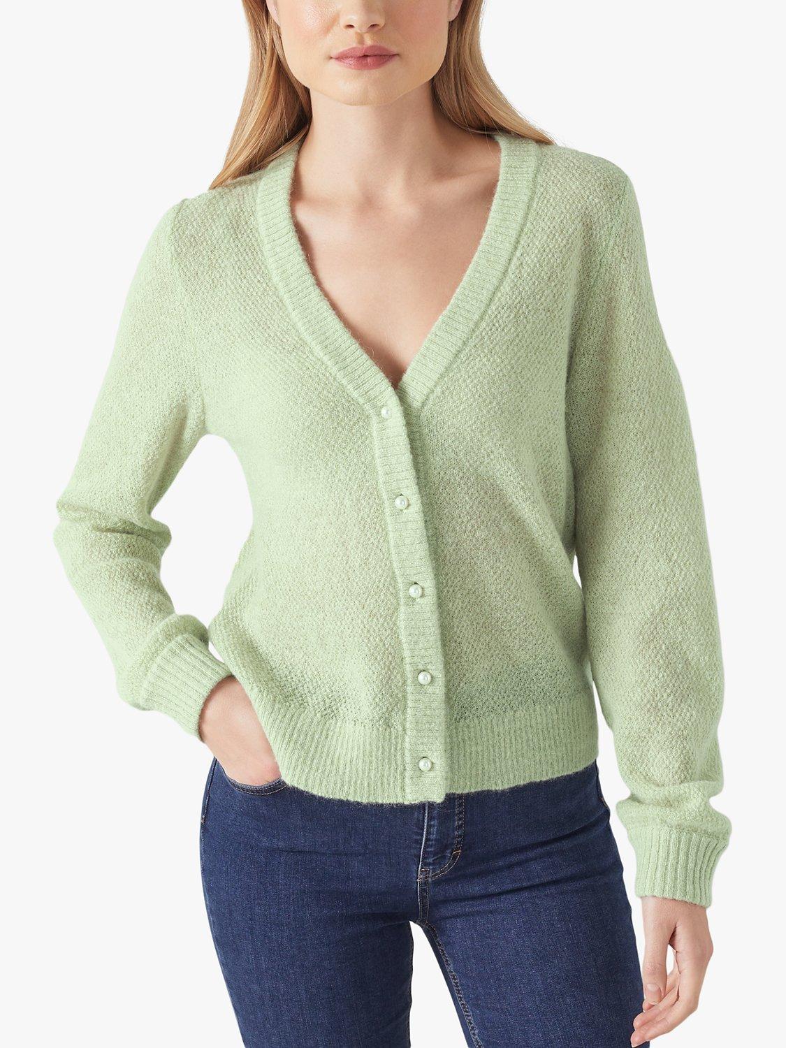 L.K.Bennett Ginny Moss Stitch Mohair Blend Cardigan, Green