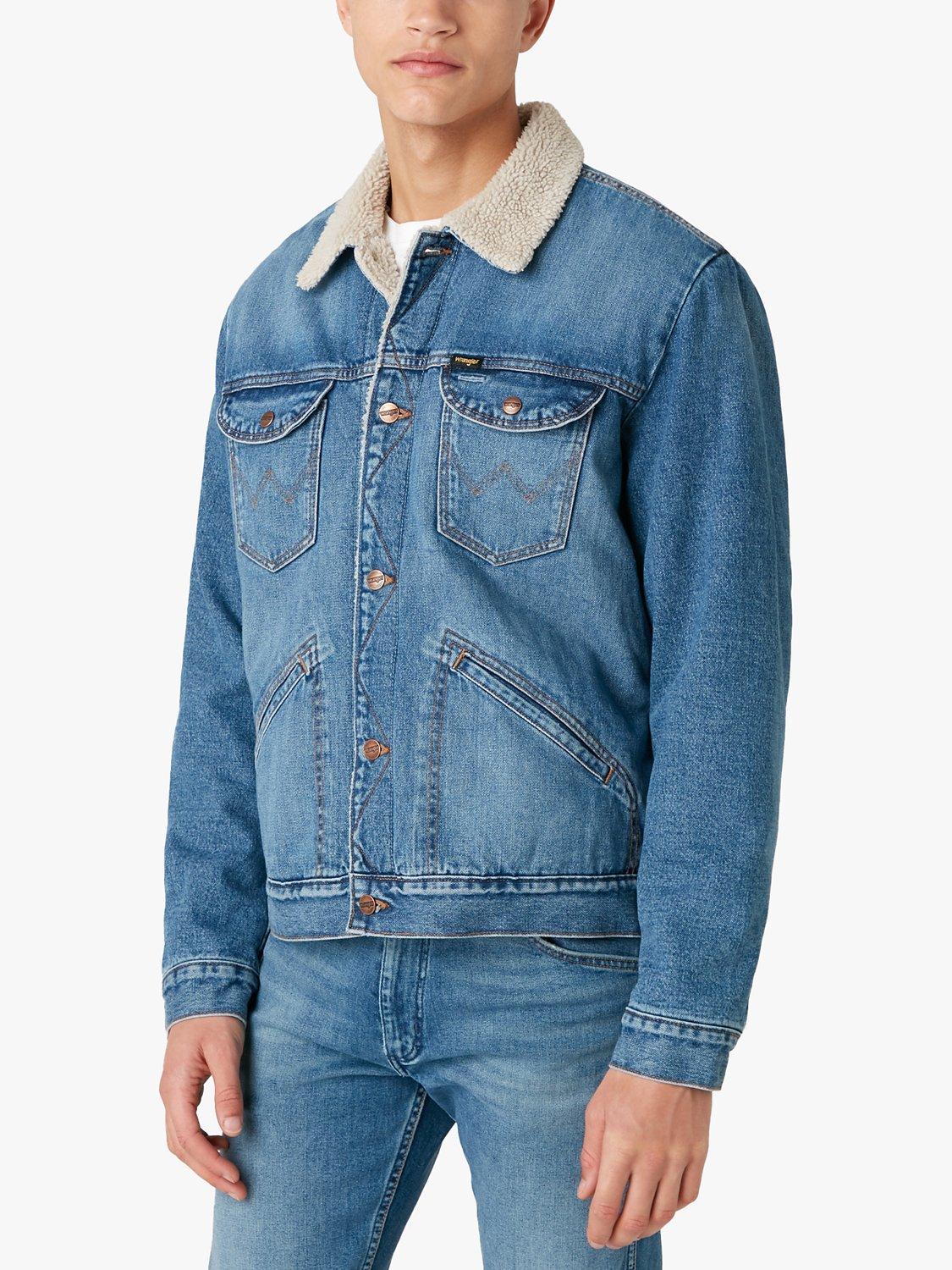 Wrangler 124MJ Denim Sherpa Jacket, Blue