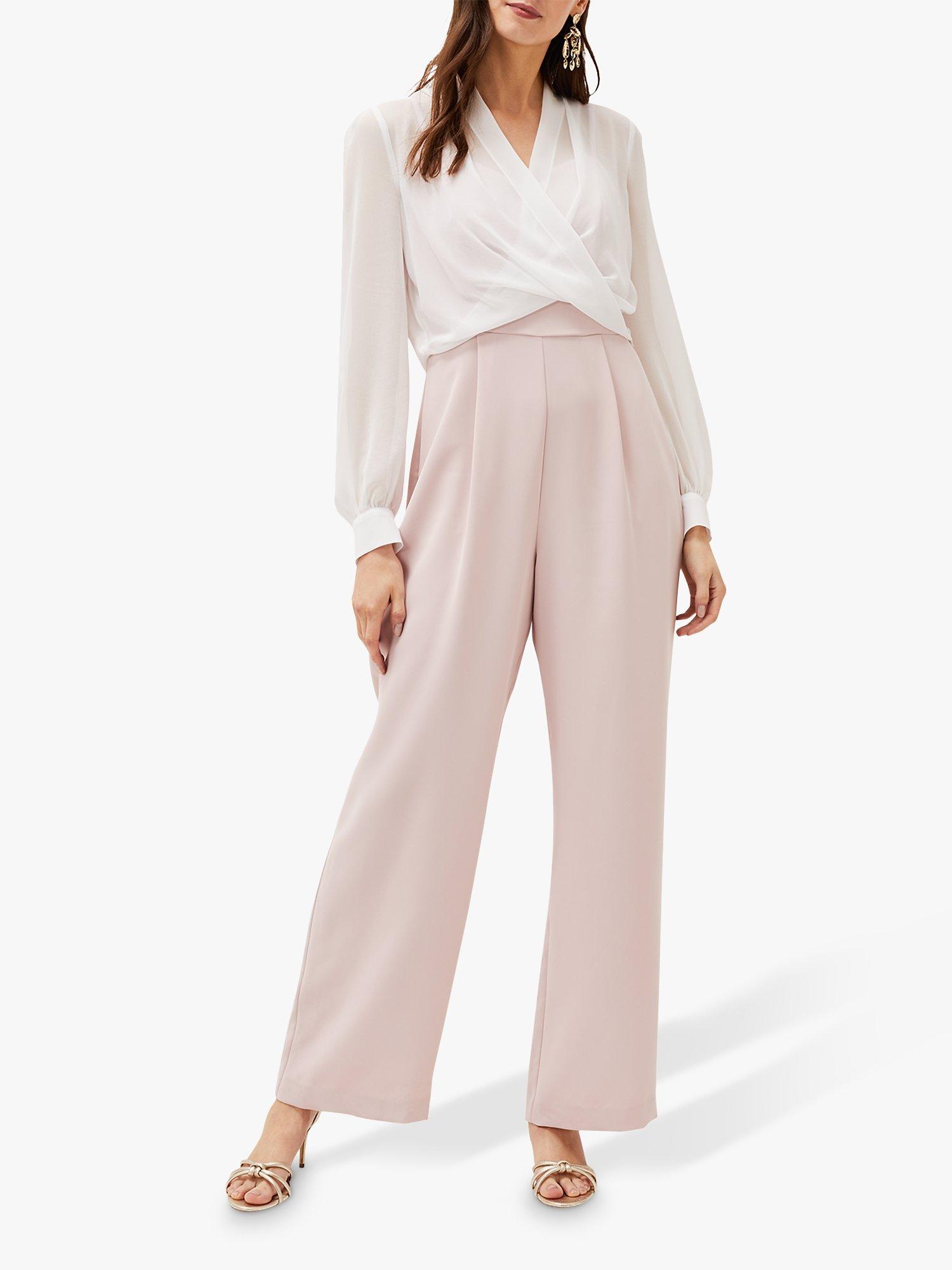 Phase Eight Mindy Wide Leg Jumpsuit, Ivory/Antique Rose