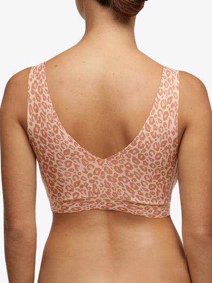 Chantelle Soft Stretch Leopard Print Padded Crop Bra - view 2, Leopard Neutral