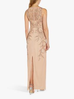 Adrianna Papell Papell Studio Beaded Column Dress - view 2, Rose Gold