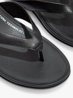 FitFlop Gracie Leather Flip Flops - view 2, Black