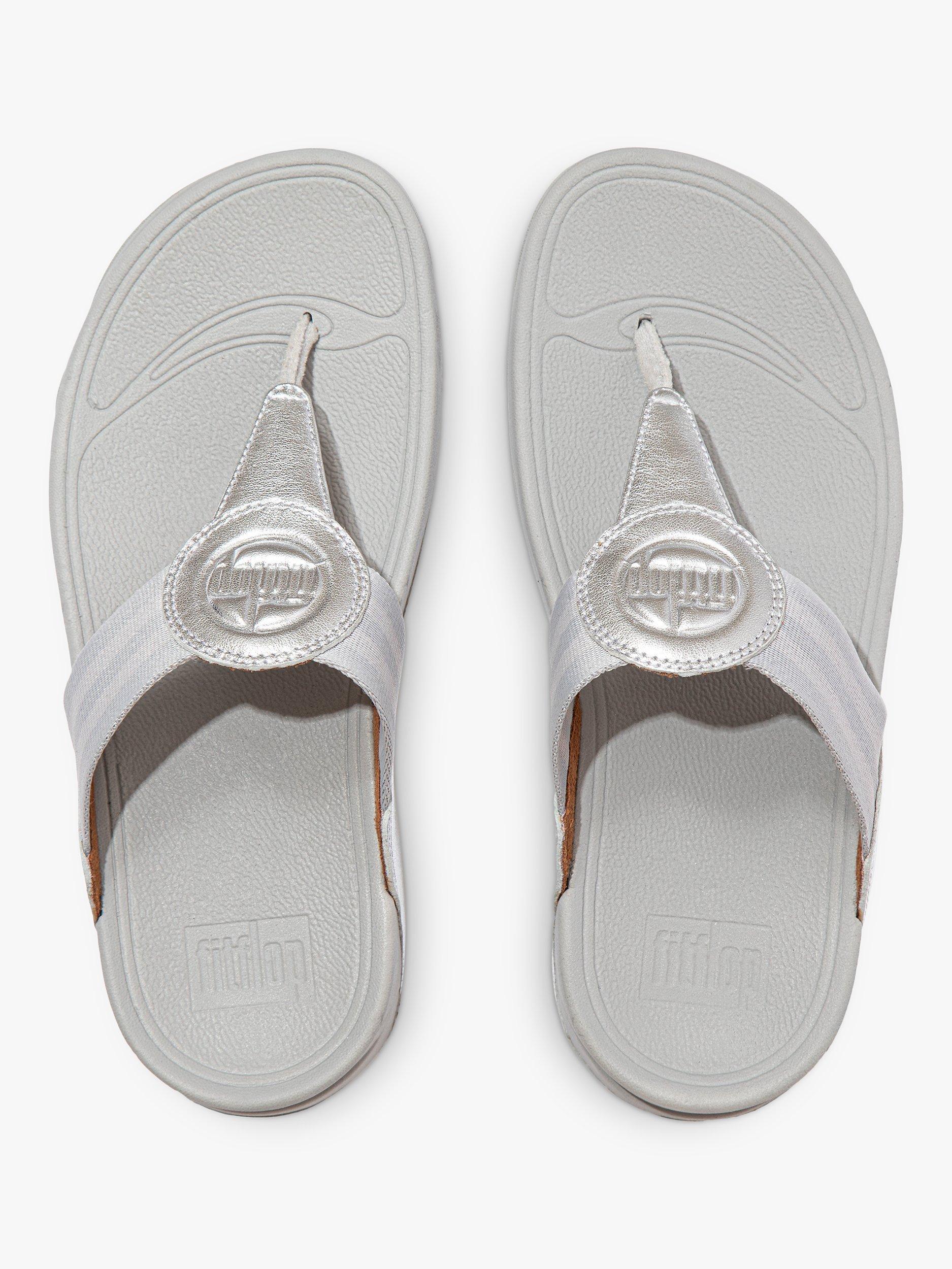 FitFlop Walkstar Leather Mix Toe Post Sandals