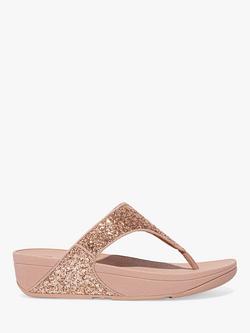 FitFlop Lulu Glitter Flip Flops, Rose Gold