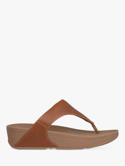FitFlop Lulu Leather Flip Flops, Tan