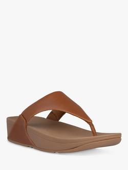 FitFlop Lulu Leather Flip Flops - view 2, Tan