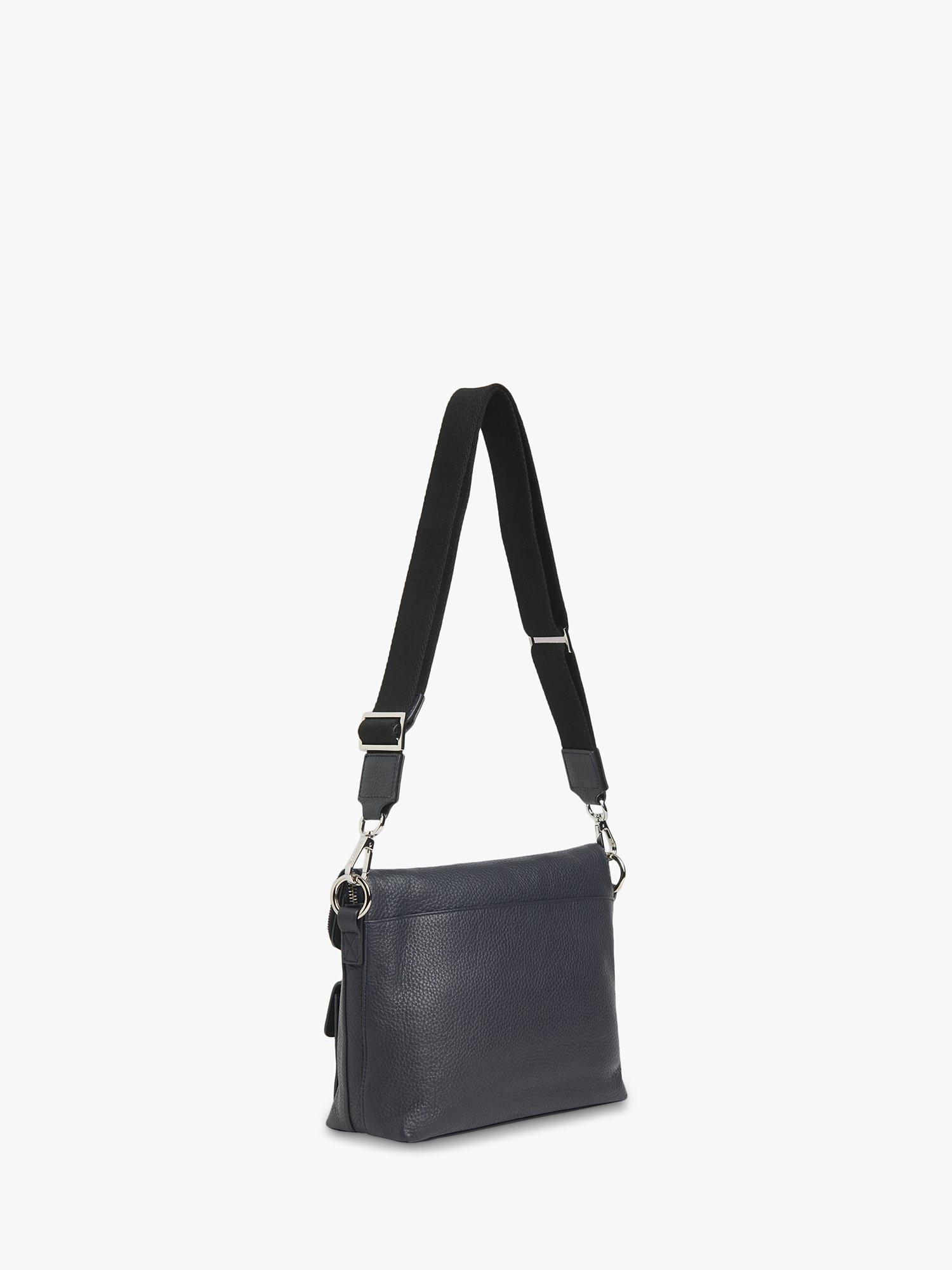 Product image 3 of 6, which shows Whistles Vida Leather Cross Body Bag, Navy