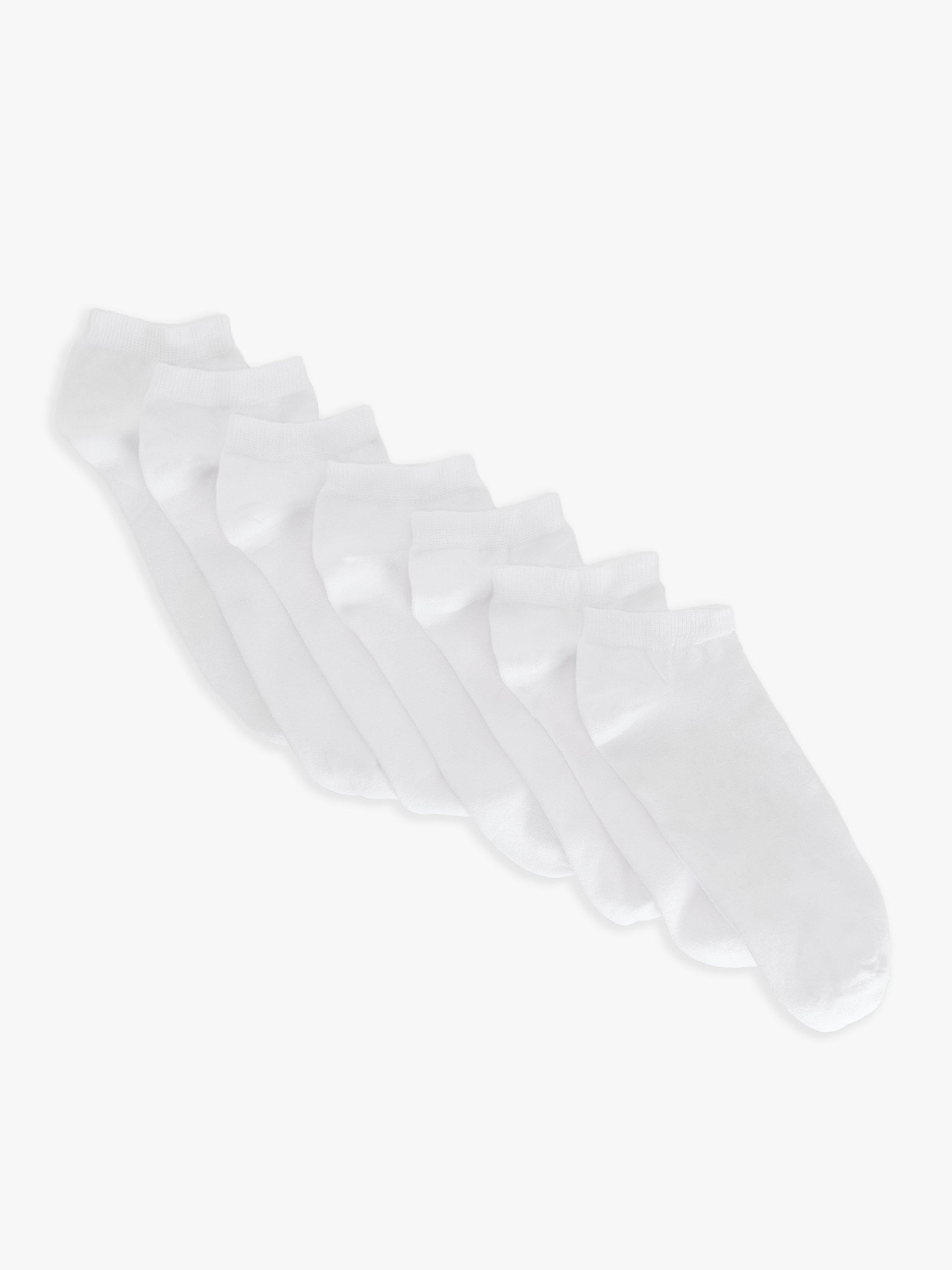 John Lewis ANYDAY Men's Trainer Liner Socks, Pack of 7, White