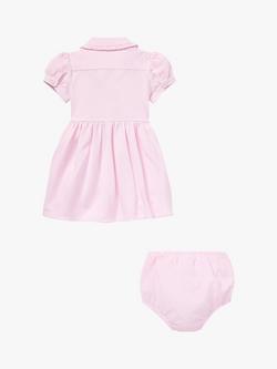 Polo Ralph Lauren Baby Puff Sleeve Shirt Dress, Pink - view 2, Pink
