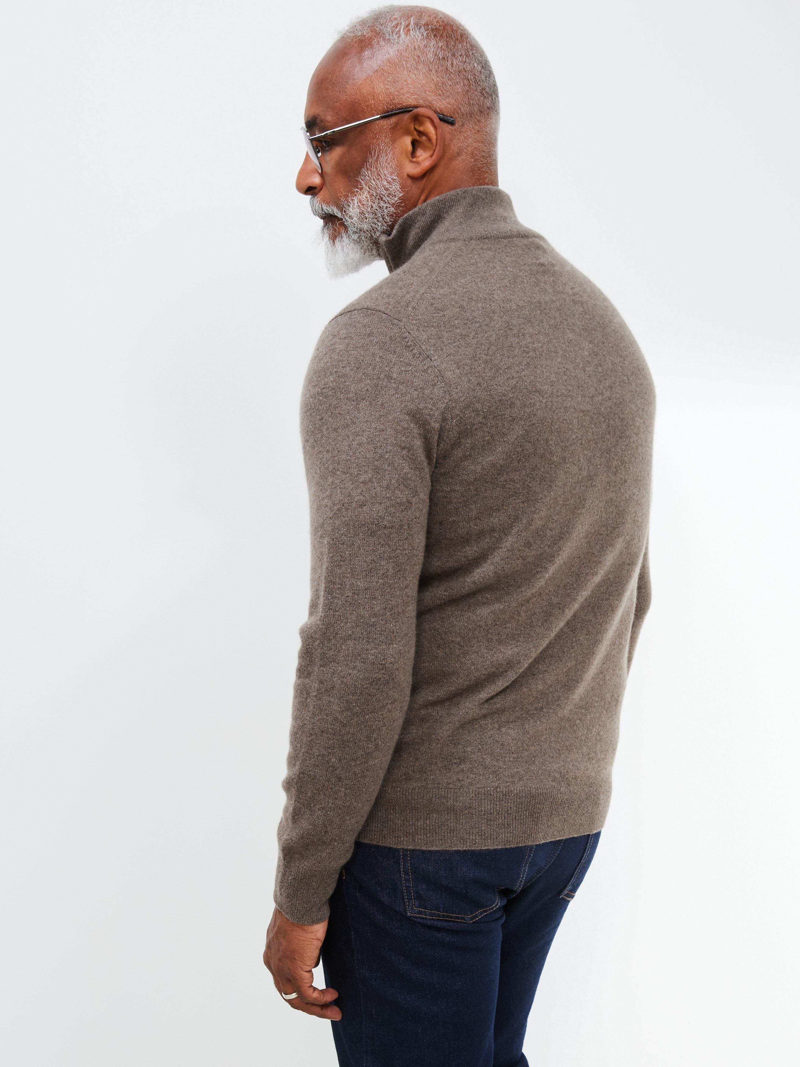 John Lewis Cashmere Half Zip Jumper Oatmeal