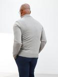 John Lewis Cashmere Half Zip Jumper, Grey Melange